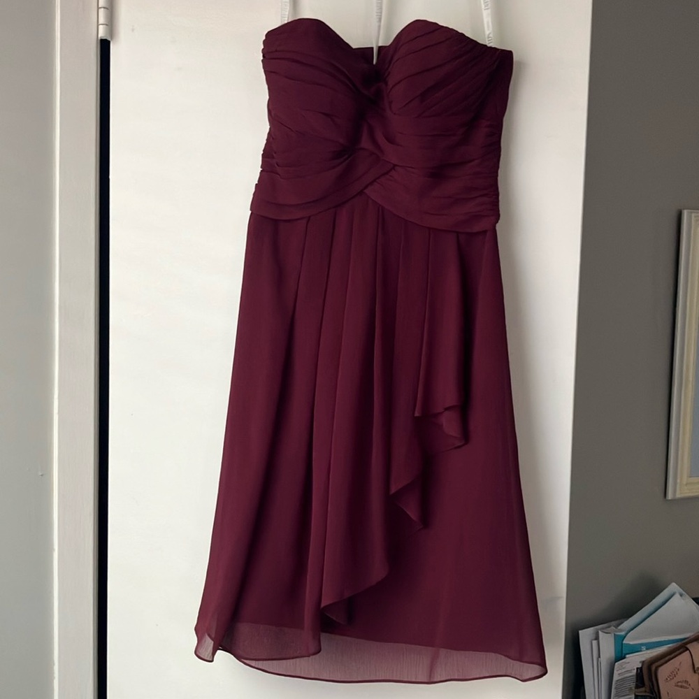 David’s Bridal Maroon dress. Size 0. Worn once